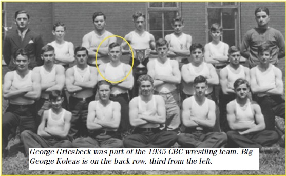 Picture: George Griesbeck was part of the 1935 CBC wrestling team. Big