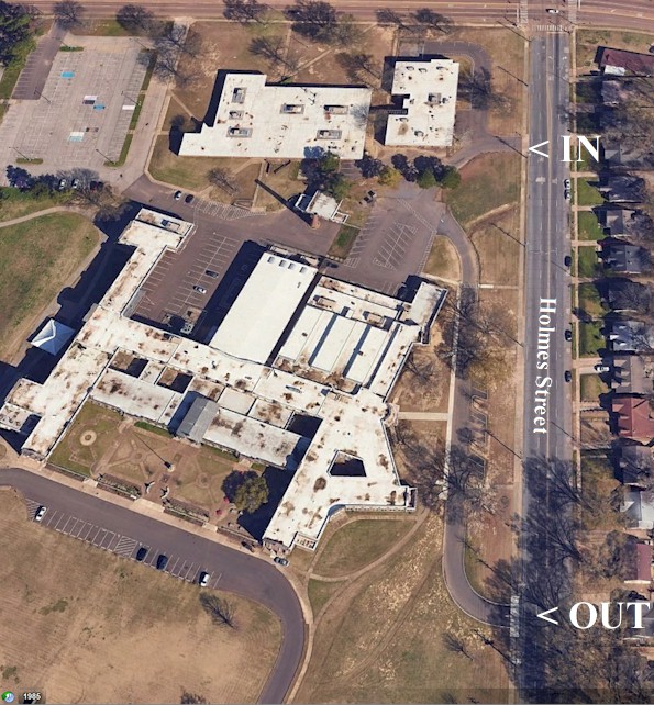 satellite view of completed drop off/pick up drive for middle school