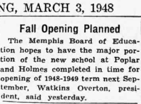 March 3, 1948 - Hopes are to open new school for 1948-1949 school term